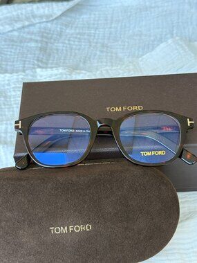 Tom Ford TF5683-B 052 Tortoise Semi-Rimless Eyeglasses 54-18-145 Italy